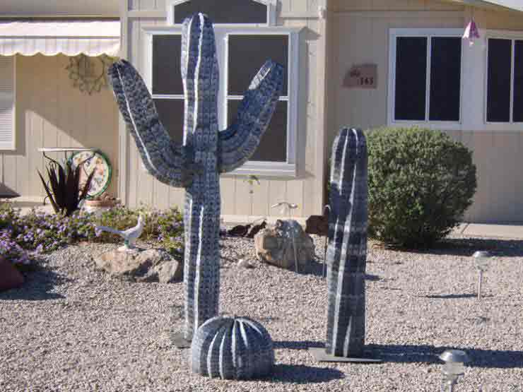 image of a artificial metal cactus