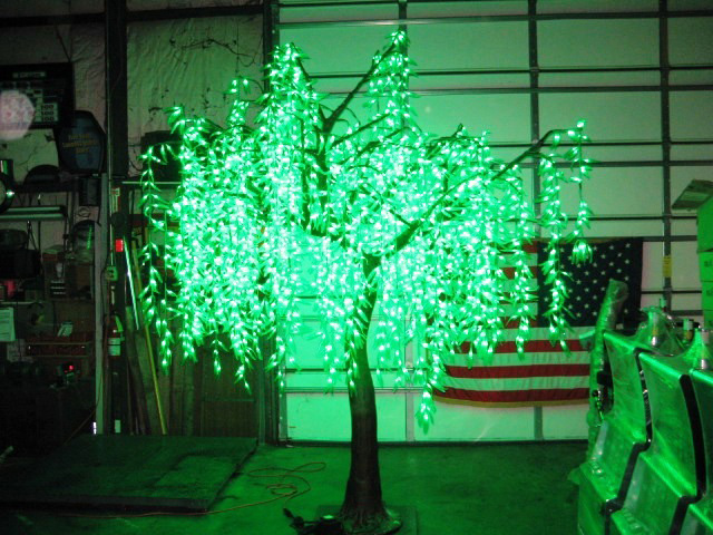 image of a green  led willow tree