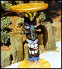A custom made Tiki Pole depicting a Tiki God 